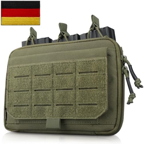 WYNEX Molle Admin Tasche von Känguru-Stil, Taktische Utility Werkzeug-Tasche mit Mag/Zipper Strip Einsatz Modular EDC Medizinische Tasche Organizer Attachment Patch enthalten