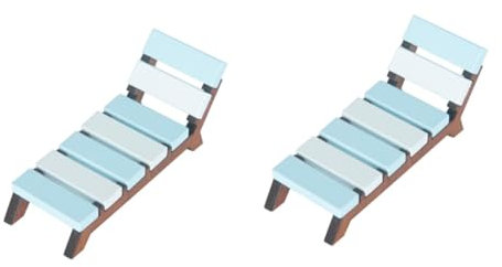 VICASKY Strandliege Miniatur 2st Strandstuhl Miniaturen Spielzeug Für Den Strand Dekoration Kinderliegen Mikrolandschaftsfiguren Holzdeko Strandbett Mini-liegeliege Miniatur-liegeliegebett Birke Weiß