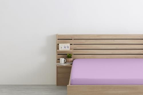 Degrees Home Collection - Sábana Bajera Ajustable 150x200x33 cm - Microfibra de poliéster, Calidad Oeko Tex sin tóxicos, Super Suave - Lila