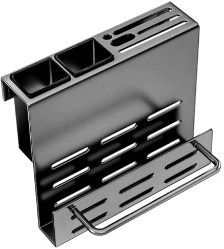 Amosfun Küchenzubehör Hängende Regale Für Kochgeschirr Schneidebretthalter Behälter Für Küchenlöffel Halter Für Seifenschale Im Badezimmer Küchenreling-Utensil Grey Kohlenstoffstahl