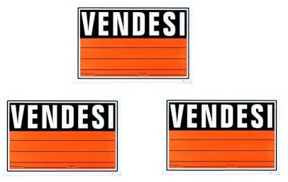 Cartello VENDESI Rivolgersi a Numero Locale Privati o Agenzie, Segnaletica Cartello Vendesi, 3 Pezzi (nero con arancione, 30X20CM)