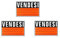 Cartello VENDESI Rivolgersi a Numero Locale Privati ​​o Agenzie, Segnaletica Cartello Vendesi, 3 Pezzi (nero con arancione, 30X20CM)