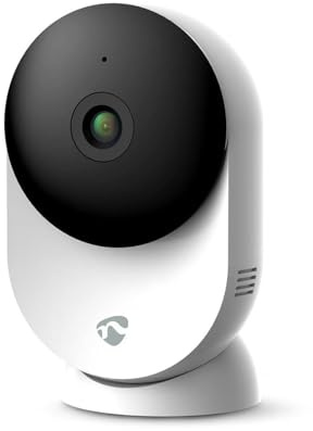 NEDIS Smart Indoor Camera, Wi-Fi, 3MP Full HD 1296p, Baby & Pet Monitor with Motion & Sound Detection, Night Vision, 110° View, 2-Way Audio, Compatible with Alexa & Google Assistant - White