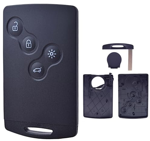 ANGOFIZ Coque Clé Carte Smartcard 4 Boutons Compatible avec Renault Captur Clio 4 Koleos Mégane 3 Laguna 3 Scenic 3