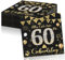 60 Geburtstagsdeko Servietten,Schwarz Gold Papier Party Servietten Tischdeko Für 60. Geburtstag Mann Frau,40 Stück Happy Birthday Servietten Decorations 33x33cm