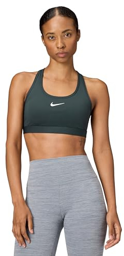 Nike Damen Swsh Med SPT Sport-BH, Seaweed/White, M