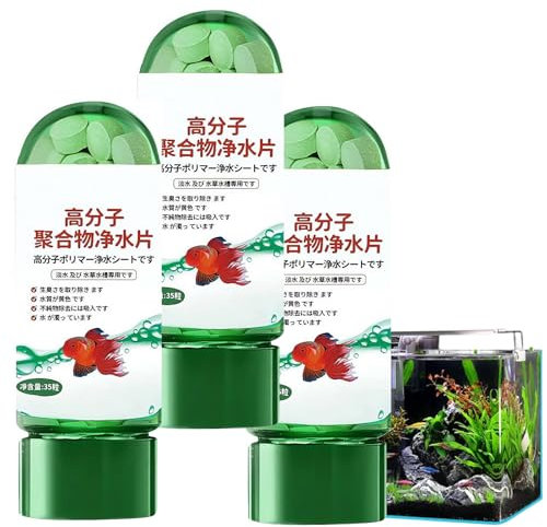 Potentes tabletas de purificación de agua para acuario, paquete de 150 – Limpiador de peceras de acción rápida, elimina la turbidez y las impurezas, seguro para toda la vida acuática, fórmula mejorada