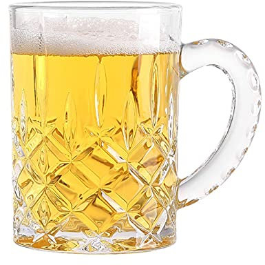 Jarra de cerveza personalizada para fiestas, tazas de cerveza grandes de vidrio con asa, vasos tradicionales de 14/7 onzas, perfectos para café y té, tazas de cerveza pequeñas