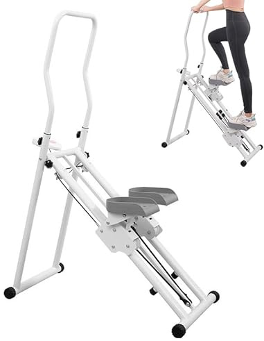 Scaletta per palestra domestica, scaletta pieghevole verticale cardio per allenamento di tutto il corpo, salire le scale con manubrio e pedali regolabili per donne e uomini