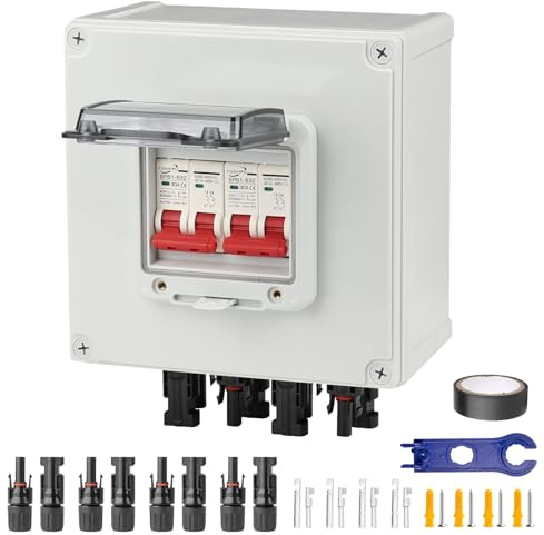 Überspannungsschutz PV, DC Trennschalter Pv Anlage DC12v-DC400v 2-String, 2P 30A Wasserdichte Solar-Combiner-Box Zur Wandmontage, IP67 Wasserdichter Lasttrennschalter für Solar-PV-System