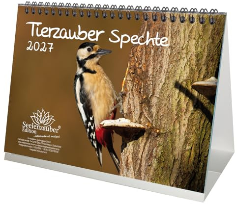 Vogelzauber Spechte DIN A5 Tischkalender für 2027 Vogel - Seelenzauber