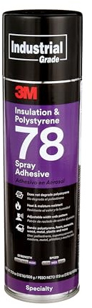 3M 78 Polystyrene Foam Insulation Spray Adhesive, Translucent 17.9 Oz. Aerosol Can