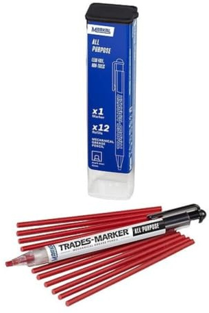 Markal 96132 Trades Marker (1 Holder, 12 Refills), Red
