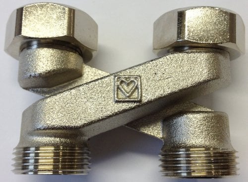 Herz Kreuzungsstück wenn Vorlauf und Rücklauf vertauscht sind Bauform X, Für Rohr Mittelabstand 50 mm