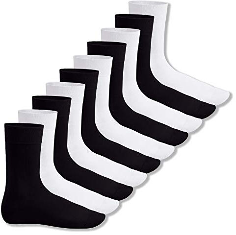 Footstar EVERYDAY! 10 PAAR Damen Herren Socken - Schwarz-Weiss 39-42