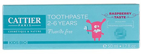 Cattier Zahnpasta für Kinder von 2-6 Jahren, Himbeergeschmack, 50 ml