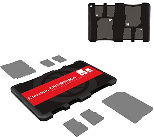 Kiorafoto Speicherkarten Etui Halter Aufbewahrung für 2 SD + 4 Micro SD, Micro SD Karten Tasche Hülle Schutzbox Tragetasche - Memory Card Case Box