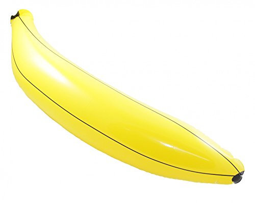 Foxxeo riesige aufblasbare Banane Karneval Fasching Party AFFE Zubehör gelb ca. 90 cm