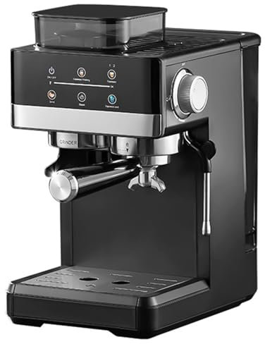 NUNETH Machine À Expresso - Moulin À Café Intégré 1350W, Avec Mousseur À Lait Rotatif, Écran Tactile, Module De Chauffage, Réservoir D'eau Amovible De 1,8 L