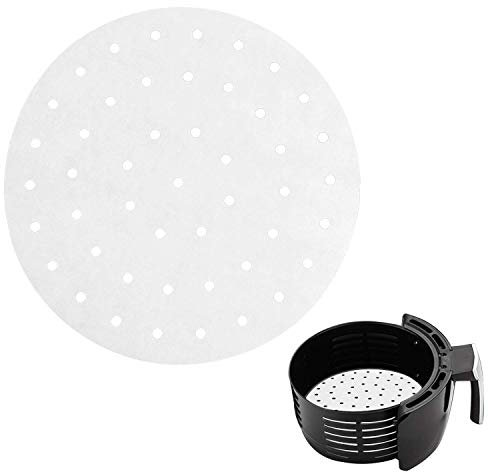 Janyun 200pcs 9 Inch Air Fryer Parchment Paper Liners Bamboo Steamer Baking Sheets for Air Fryer Accessories (9 Inch)