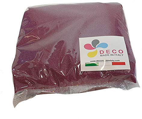 Deco Made in Italy Farbsand, 0,5 mm, Beutel à 1 kg, Farbe Bordeaux.
