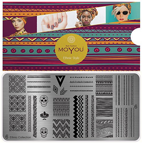 MoYou's XL Ethnic 6 Stamping Schablone, Nail Art Stampling - Nagel Lack Stempel, voller Nagel Maniküre