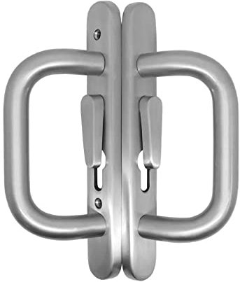 Schlegel Style Metal Patio Door Handle with Built-in Levers (Brushed Silver)