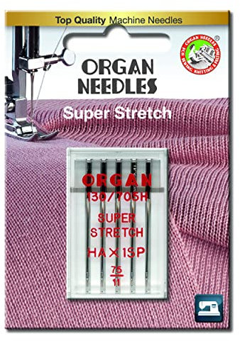 Organ Overlock-/Overlock-/Nähmaschinennadeln HAx1SP Super Stretch (75/11)