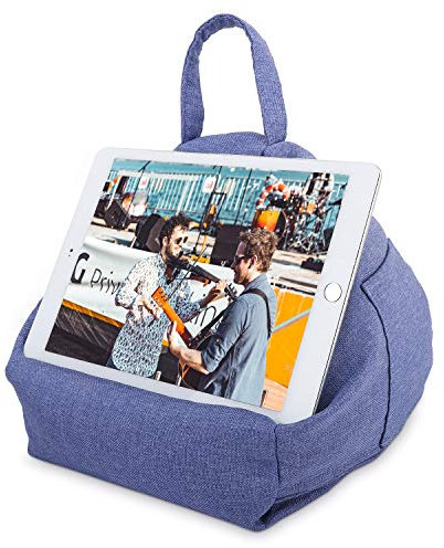 MoKo Soporte de Almohada para Tableta, Cojín Suave Holder para Pad de 12.9 Pad para New iPad Air 3rd Gen iPad Mini 5th Gen, iPad Pro 11/10.5/9.7, Air Mini 1 2 3 4, Samsung Galaxy Tab - Azul
