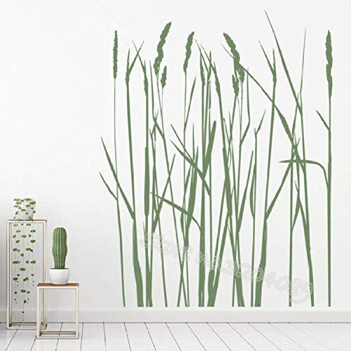 Lang Gras Blumen Baum Wandaufkleber Lange Schilf Dekoration Wohnzimmer Sofa Hintergrund Schlafzimmer Wandtattoo Kinder Wandbild Größe:56 * 72cm