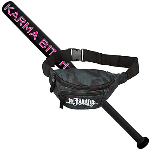 Spaß Kostet Sportset Baseballschläger mit Tasche für Baseball Karma Bitch Pink Aluminium 26 Zoll