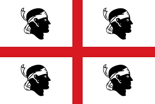 bandiera Sarda 4 Quattro Mori Bianca Sardegna 90x150 Polyester Flag Grande Italy