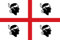 bandiera Sarda 4 Quattro Mori Bianca Sardegna 90x150 Polyester Flag Grande Italy