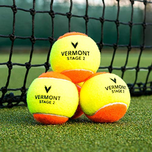 Vermont Tennisbälle | Trainingsbälle für Kinder, Erwachsene & Vereine | ITF-genehmigte Bälle für alle Plätze | Zubehör & Nachfüllpacks (60 Bälle (Eimer), Mini Orange)
