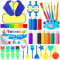 Yetech - Esponjas de Pintura para niños, 36 Unidades, Kit de Pintura Infantil, Incluye cepillos de Pintura Infantil, Delantal, Cuaderno de imágenes, Bolsa de Almacenamiento, para niños de Aprendizaje