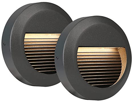 HLFVLITE LED Scale/Parete Luci, 230V Alluminio Esterno Luce da Giardino, IP54 Impermeabile Illuminazione da Giardino per Scale, Corridoi, Gradini, Balcone, Portico, 180LM 3000K, Confezione da 2