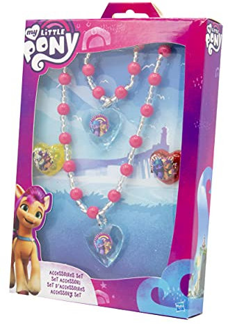 My Little Pony The Movie Schmuckset: 1 Perlenarmband, 1 Perlenhalskettchen, 2 Ringe - in Geschenkpackung 12x4x18 cm