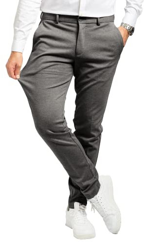 Performance Pants Herren Dunkelgrau (Größe 33W/34L) - Stilvolle Herren Hosen Stretch - Chino Hose Stretch - Stilvolle Anzughose - Modische Praktische Männer Hosen für Business & Freizeit