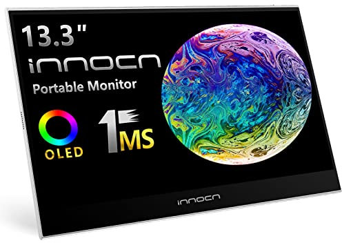 INNOCN OLED 13,3 Zoll Portable Gaming Monitor - HDR10, Full HD, TÜV-Low Blue - Tragbarer Bildschirm mit USB C & HDMI für Laptop, PC, MacBook Pro, Xbox