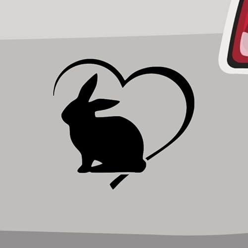 Hase Herz Aufkleber -6 Größen 21 Farben- Klopfer Kaninchen Langohr Feldhase Love