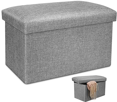 Venga amigos Faltbarer Sitzbank 40 x 25 x 25 cm Aufbewahrungsbox Fußablage Sitzbank mit Stauraum Multifunktion Sofa Aufbewahrungsbox Sitzhocker für Schlafzimmer Flur Wohnzimmer Gang