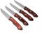Amefa Hercule Steakmesser Set 4-teilig | Steakmesser mit Wellenschlif | Pakka-Holz-Griffe in Kastanie-Optik | Grillmesser | Pizzamesser | Steak Messer Set, Braun