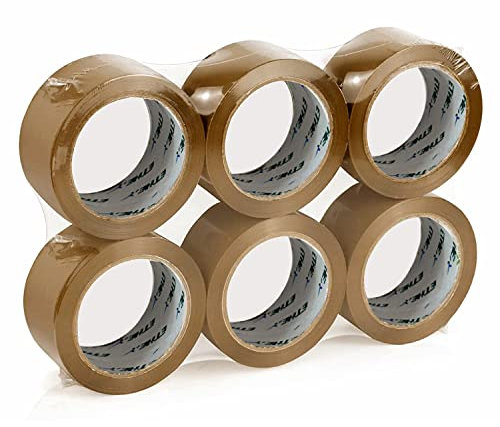 Ecobio and Go - Nastro Adesivo, 50x66 Metri, Per Imballaggio, Nastro Adesivo Pacchi Ad Alta Adesione, Riciclabile, RUMOROSO e Resistente All'acqua, Avana