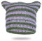 LEJAHAO Y2K Cat Beanie Mütze Damen Winter Hat Women Katzenmütze Katzenohren Damenmützen Modern Warme Thermo Winddichte Strickmütze Schöne Lustige Wintermützen Haube Frauen Mädchen Skimütze (Viollet)