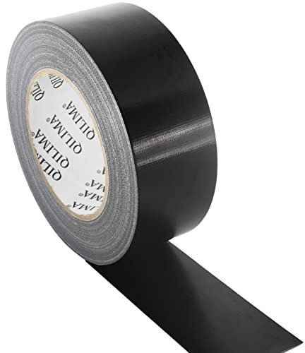 QILIMA Ruban Adhésif Toilé Noir,ruban adhésif americain de réparation d'étanchéité,48mm x 45m Gaffa Tape pour les réparations, le bricolage, l'artisanat, Utilisable à l’intérieur et à l’extérieur