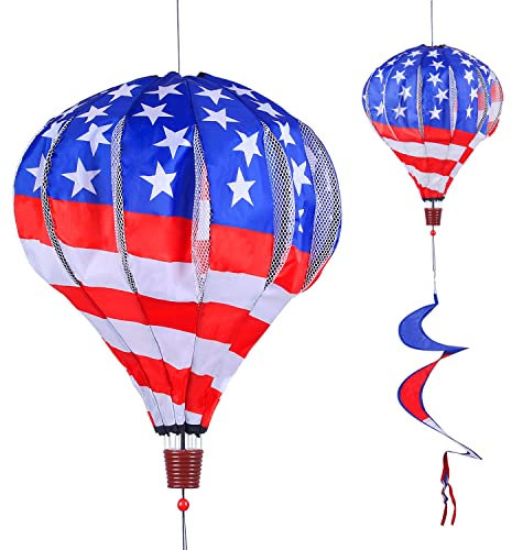 Heißluftballon-Windspiel mit amerikanischer Flagge