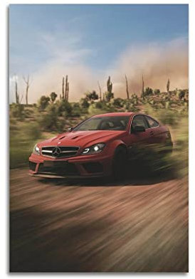 HALOUB Sportwagen-Poster für C63 AMG Rennwagen, dekoratives Gemälde, Leinwand, Wand- und Kunstbild, Dekoration, 40 x 60 cm