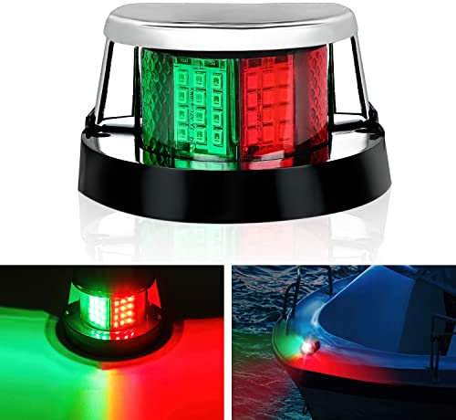 Nilight Marine Boat Navigation Light 24LED Red Green LED Port Starboard Signals Lights 12V Waterproof Bow Light for Skeeter Yacht Pontoon Speedboat Sailboats Fishing Boats, 2 Years Warranty