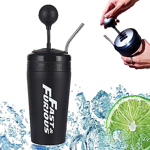 AVCULT Fast and Furious 10 Vasos, Taza de Agua Estilo Rocker Gear Shift, Taza de Bebida F10 de Acero Inoxidable 304, Taza de Regalo de 500 ml, Sorpresas Navideñas para los Fans