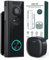 Video Doorbell Camera Wireless with Chime, with Multi-angle Bracket, No Subscription, Voice Changer, 2-Way Audio, Motion Detection, 1080P, Night Vision, 2.4G, IP66, Battery Powered, Works with Alexa